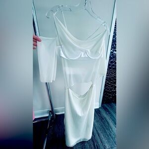 Helmut Lang Seen by Shayne Oliver SS18 Collection Part 1. Ivory Bra Drape Dress